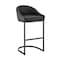 Armen Living Atherik Bar Stool in Black Metal with Black Faux Leather 840254335837 - alternate 1